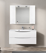 Шкаф зеркальный, Belbagno Marino 1200х150х750, Bianco Lucido, MARINO-SPC-1200/750-2A-BL-P