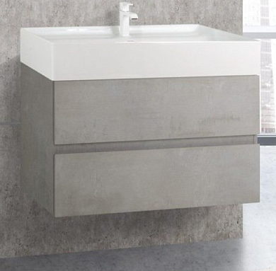 MOLVENO 46 База под раковину подвесная с двумя выкатными ящиками, Beton 100х46х50, MOLVENO 46-100-2C-SO-BET