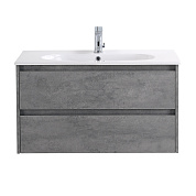 Тумба с раковиной подвесная Belbagno KRAFT 1000, Cemento Grigio, 1010х460х515, KRAFT-1000-2C-SO-CG/LOV-1000-LVB