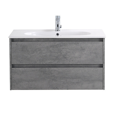 Тумба с раковиной подвесная Belbagno KRAFT 800, Cemento Grigio, 810х460х515, KRAFT-800-2C-SO-CG/LOV-800-LVB