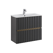 ELEGANT База под раковину подвесная с двумя выкатными ящиками, 60 см AM-ELEGANT-600-2C-SO-GM-LED серый матовый