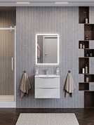 Тумба с керамической раковиной подвесная BelBagno МАРИНА-МИНИ2.0 (Marino-MINI-2.0) 50 Белый глянцевый, раковина BB-8099-3-50+Marino-MINI-2.0-500-2C-SO-BL-P