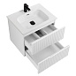 Тумба подвесная с керамической раковиной, CEZARES DUET-N, 60 см Bianco Lucido DUET-N-600-2C-SO-BL+CZR-8095-60