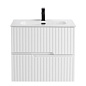 Тумба подвесная с керамической раковиной, CEZARES DUET-N, 60 см Bianco Lucido DUET-N-600-2C-SO-BL+CZR-8095-60