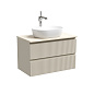 Тумба со столешницей и керамической раковиной подвесная, SANCOS Snob R, 80 см Beige Soft SNR80CE+TT80A2X+CN5023