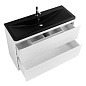 Тумба напольная с черной раковиной из литьевого мрамора BelBagno ALBANO 120 Bianco Lucido