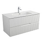 Тумба подвесная с керамической раковиной, CEZARES DUET-N, 100 см Bianco Opaco DUET-N-1000-2C-SO-BO+CZR-8095-100