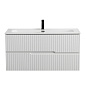 Тумба подвесная с керамической раковиной, CEZARES DUET-N, 100 см Bianco Lucido DUET-N-1000-2C-SO-BL+CZR-8073-100