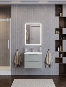 Тумба с керамической раковиной подвесная BelBagno МАРИНА-МИНИ2.0 (Marino-MINI-2.0) 50 Светло-серый матовый, раковина Marino-MINI-2.0-500-2C-SO-GCO-P
