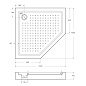 Акриловый поддон пятиуголный TRAY-A-P-100-15-W