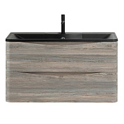 Тумба с черной раковиной из искусственного мрамора BelBagno Acqua 100 см Pino Scania