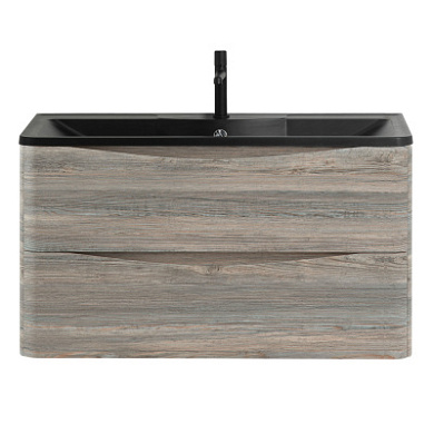 Тумба с черной раковиной из искусственного мрамора BelBagno Acqua 100 см Pino Scania