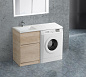 Тумба с раковиной напольная,левая,  BelBagno KRAFT-LVD-580/1200-2C-PIA-RNN Rovere Nebrasca Nature