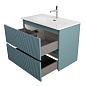 Тумба с раковиной подвесная BelBagno UNO-MINI-900-2C-SO-AO Голубой матовый, раковина белая BB-8099-3-90