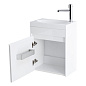 Тумба подвесная с раковиной из литьевого мрамора BelBagno PIETRA MINI 46-L Bianco Lucido