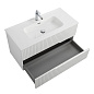 Тумба подвесная с керамической раковиной, CEZARES DUET-N, 100 см Bianco Opaco DUET-N-1000-2C-SO-BO+CZR-8095-100