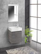 Тумба подвесная с керамической раковиной BelBagno KRAFT MINI 50 Cemento Grigio, левосторонняя