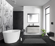 Тумба с черной раковиной из искусственного мрамора BelBagno Albano 100 см Rovere Vintage Bianco