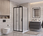 Душевой уголок BelBagno UNO-195-AF-31-90-P-NERO, профиль черный матовый, стекло рифленое