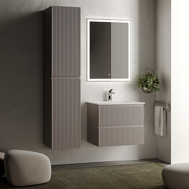 Тумба с керамической раковиной подвесная, SANCOS Snob R, 60 см  Doha Soft SNR60SM+CN7011