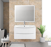 ACQUA База под раковину подвесная с двумя выкатными ящиками, Bianco Lucido, 900x450x500, ACQUA-900-2C-SO-BL