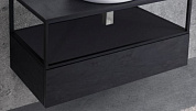 CADRO База под металлический каркас подвесная с одним выкатным ящиком, Nero 120x46x25, CADRO-120-1C-SO-NR-BLUM