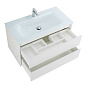 Тумба подвесная со стеклянной раковиной BelBagno KRAFT 80 Bianco Opaco