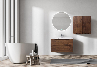 Тумба с раковиной подвесная BelBagno Marino 800, Rovere Moro, 800x450x500, MARINO-800-2C-SO-RW-P/BB800/450-LV-MR-AST
