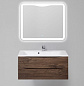 Тумба подвесная с раковиной из литьевого мрамора для ванной комнаты Belbagno Marino-H60 100 см Rovere Moro