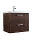 Тумба подвесная с керамической раковиной, Belbagno DUE, 50 см Noce DUE-500-2C-SO-NOCE-P+RS333CP.4/160+BB-8076-3-50