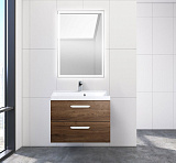 Тумба подвесная с раковиной из литьевого мрамора BelBagno AURORA 70 Rovere Tabacco