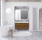 Тумба подвесная с раковиной из литьевого мрамора BelBagno ACQUA 120 Rovere Rustico