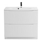 Тумба с раковиной напольная BelBagno MARINO 90 Bianco Lucido, раковина белая, MARINO-900-2C-PIA-BL-P/BB900/450-LV-MR-AST