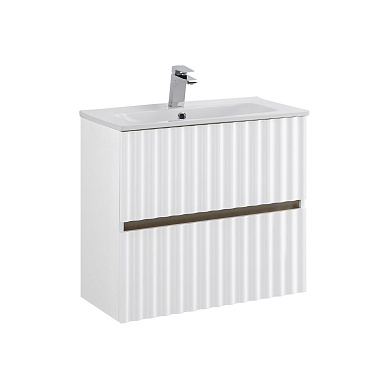 ELEGANT База под раковину подвесная с двумя выкатными ящиками, 60 см AM-ELEGANT-600-2C-SO-BL-LED-P белый глянцевый