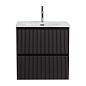 Тумба с раковиной подвесная BelBagno UNO-MINI-700-2C-SO-GSO Темно-серый матовый, раковина белая BB-8099-3-70