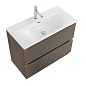 Тумба с раковиной подвесная BelBagno UNO-MINI-1000-2C-SO-СO Бежевый матовый, раковина белая BB-8099-3-100