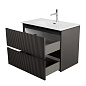 Тумба с раковиной подвесная BelBagno UNO-MINI-900-2C-SO-GSO Темно-Серый матовый, раковина белая BB-8099-3-90