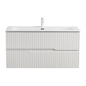 DUET-N Тумба под раковину подвесная с двумя выкатными ящиками, Bianco Lucido 700x457x500, DUET-N-700-2C-SO-BL