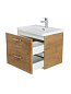 Тумба подвесная с керамической раковиной, Belbagno DUE, 50 см Rovere Nature DUE-500-2C-SO-RN-P+RS333MBSN.4/160+BB-8076-3-50
