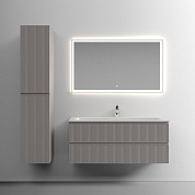 Тумба подвесная с двойной керамической раковиной, SANCOS Snob T, 120 см Doha Soft SNT120SM+CN7016