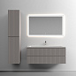 Тумба подвесная с двойной керамической раковиной, SANCOS Snob T, 120 см Doha Soft SNT120SM+CN7016