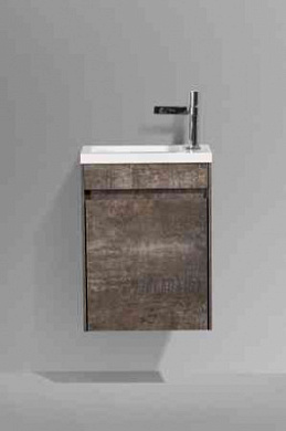 Тумба подвесная с раковиной из литьевого мрамора BelBagno PIETRA MINI 40-L Stone, левосторонняя