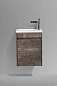 Тумба подвесная с раковиной из литьевого мрамора BelBagno PIETRA MINI 40-L Stone, левосторонняя