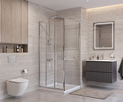 Душевой уголок BelBagno UNO-195-AF-31-80-C-Cr, профиль хром, стекло прозрачное.