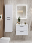 Тумба подвесная с керамической раковиной, Belbagno DUE, 50 см Белый металлик DUE-500-2C-SO-BM-P+RS333MDN.4/160+BB-8076-3-50