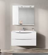Шкаф зеркальный левосторонний, Belbagno Marino 900х150х750, Bianco Lucido, MARINO-SPC-900/750-1A-BL-P-L