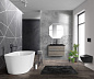 Тумба с черной раковиной из искусственного мрамора BelBagno Albano 80 см Pino Scania