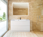 Тумба с раковиной напольная BelBagno MARINO 120 Bianco Lucido, раковина белая,MARINO-1200-2C-PIA-BL-P/BB1200/450-LV-MR-PR