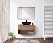 Тумба подвесная со столешницей и накладной раковиной BelBagno KRAFT 90 см Rovere Tabacco