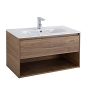 Тумба с раковиной подвесная Belbagno KRAFT 1000, Rovere Tabacco, 1000x460x500, KRAFT-1000-1C-SO-RT/LOV-1000-LVB